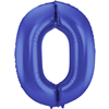 Blauwe Metallic Mat Folieballon Cijfer 0